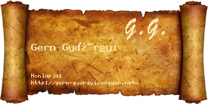 Gern Györgyi névjegykártya